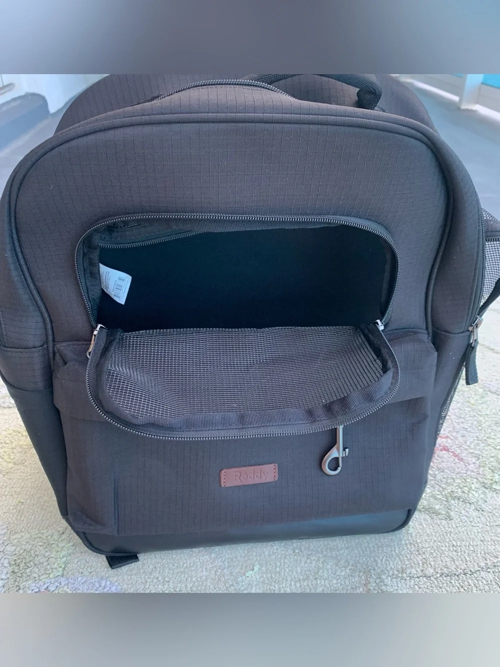 Reddy Black Cotton Canvas Pet Carrier Backpack